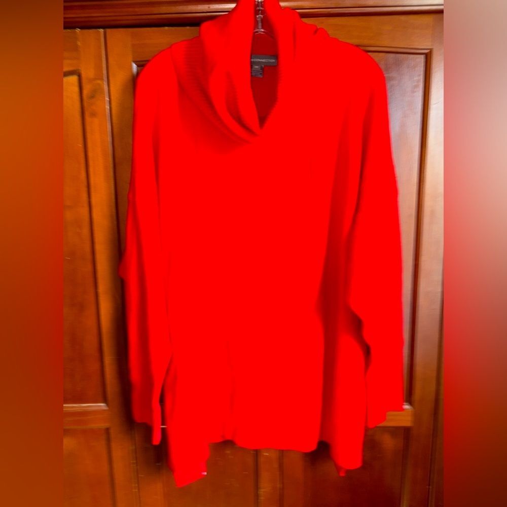 French Connection Vibrant Red Knit Turtleneck Sweater #1582